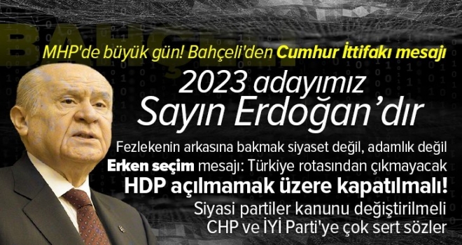 Bahçeli'den MHP 13. Olağan Büyük Kurultayı'nda önemli açıklamalar.